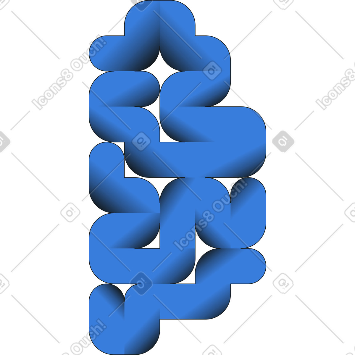 Midnight スタイルの Abstract brain のイラストをPNG、SVG形式でダウンロード