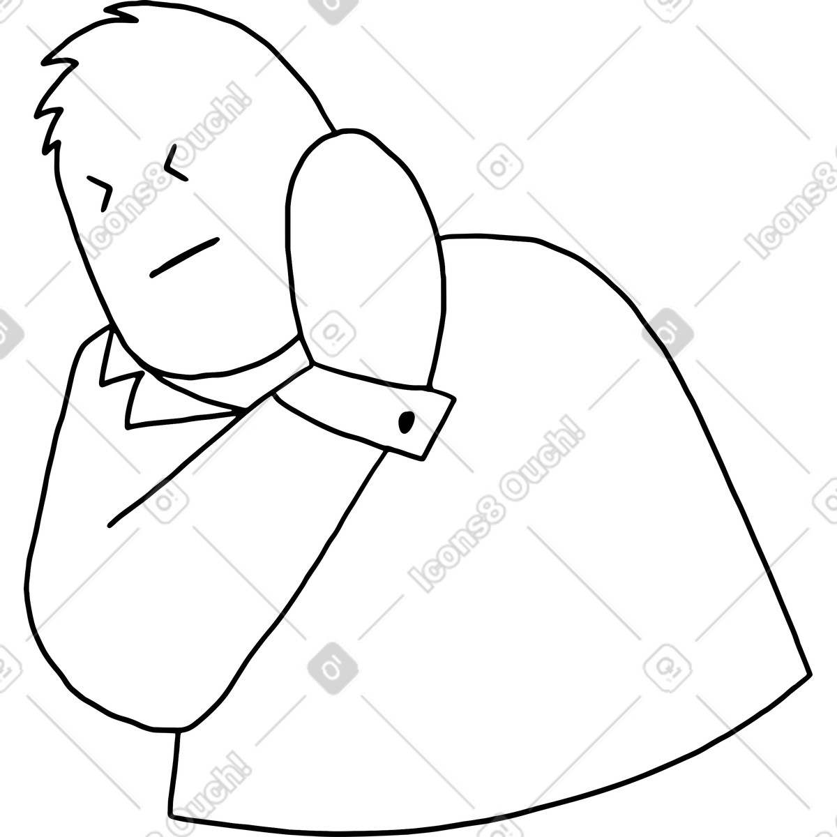 Ilustración Doodle personaje odiando en estilo Dudes a descargar en PNG y SVG