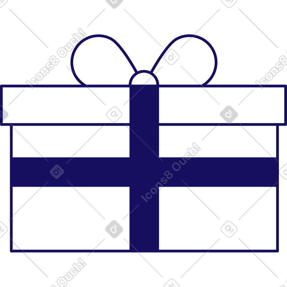 Illustration Cadeau avec arc dans le style Bendy à télécharger aux formats PNG, SVG