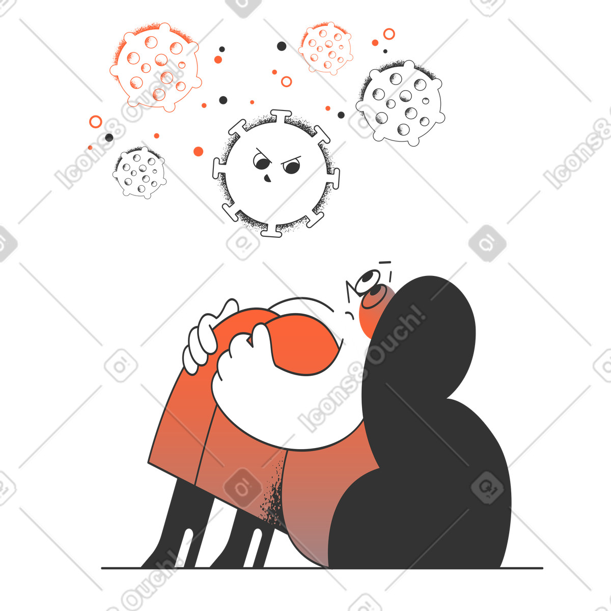 Temi il virus illustrazione in stile Crayon scarica in PNG, SVG