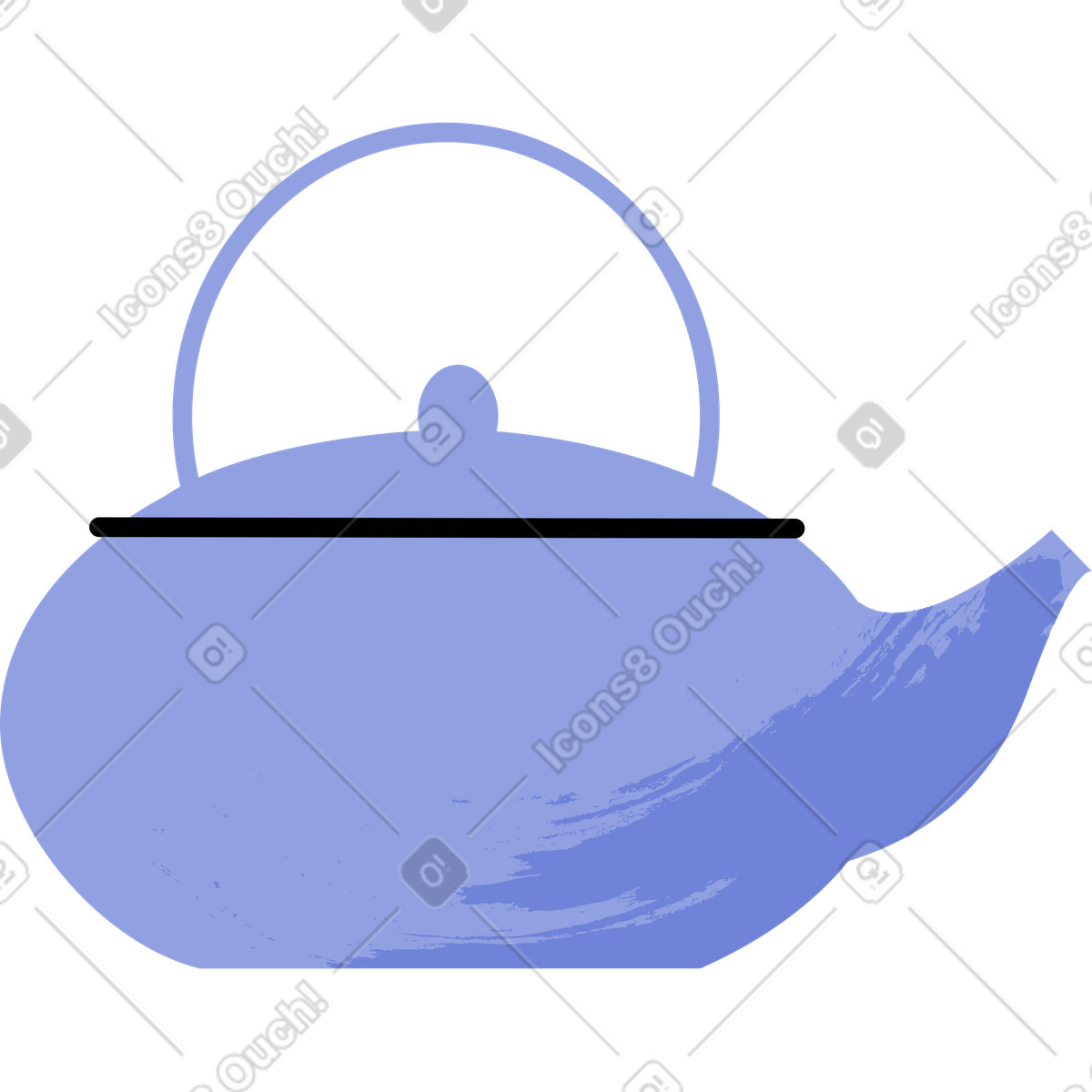 Ilustración Tetera en estilo Juicy a descargar en PNG y SVG