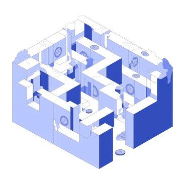 A three-dimensional maze is constructed with walls made of towering bitcoins. Each bitcoin is depicted with its distinct raised design and text, creating a textured appearance. The maze pathways wind through the tall stacks, allowing for narrow corridors and open spaces. Above, the ceiling is defined by the tips of the bitcoin towers, with shadows cast by the varying heights. The ground is paved with smaller coins, adding to the intricate theme of the maze. The entire scene showcases the complexity and structure of the maze formed entirely from bitcoins.