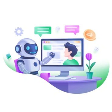 A robotic assistant assisting a user on a SaaS platform