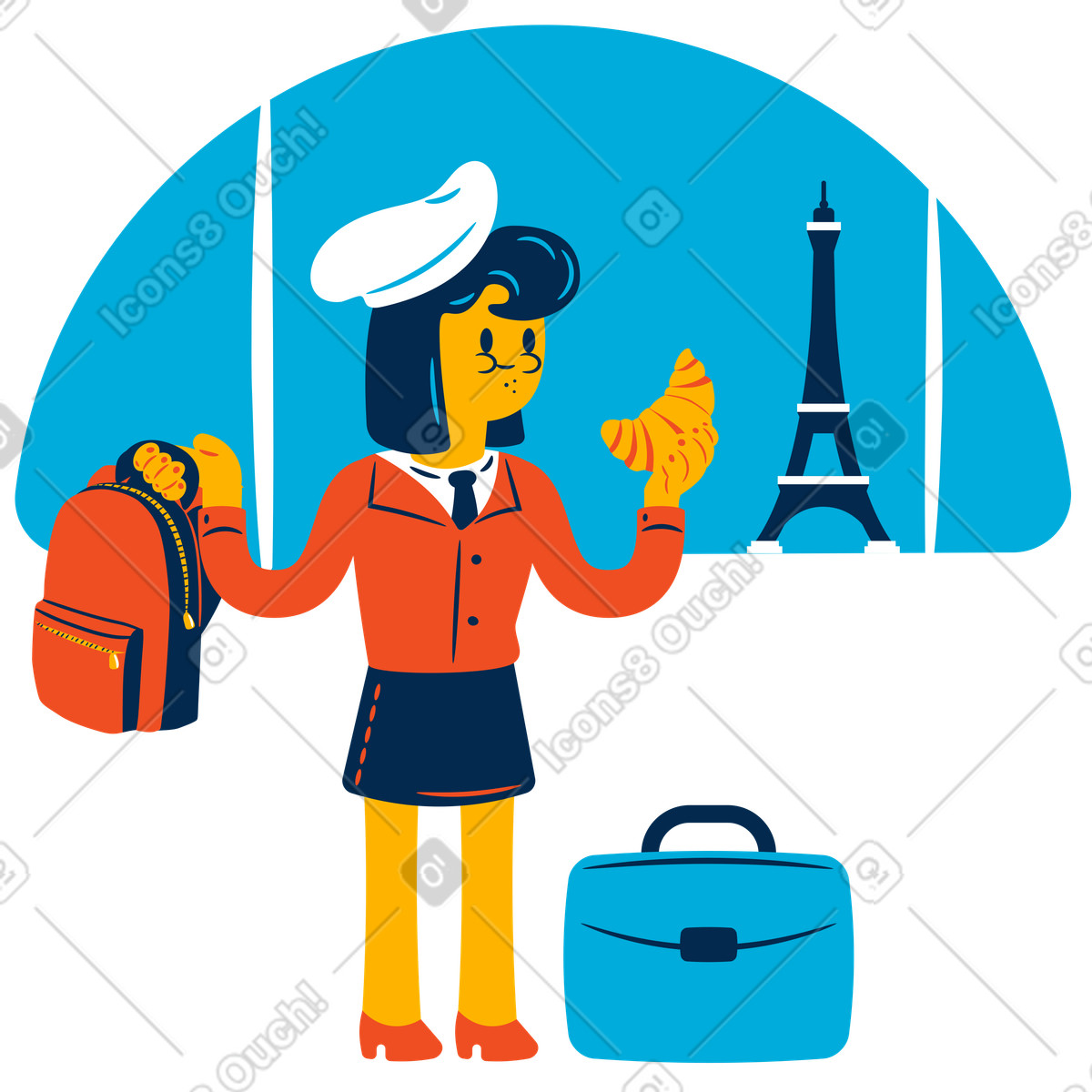 Ilustración Vacaciones en francia estilo Flame a descargar PNG y SVG
