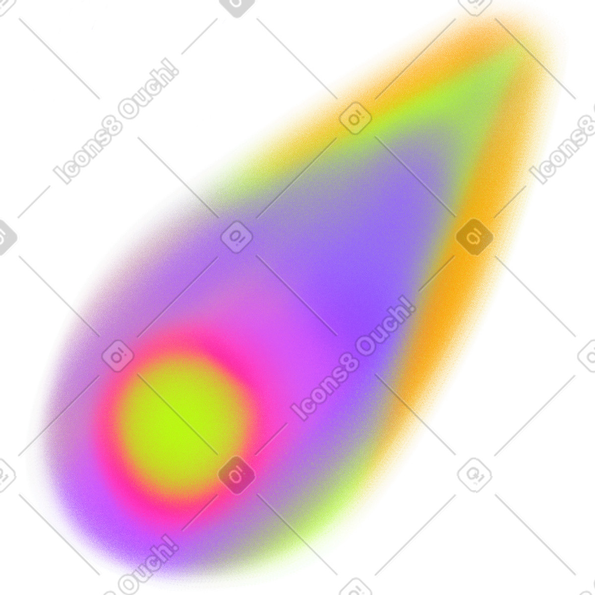 Small colorful comet illustration in Doodle style download in PNG, SVG