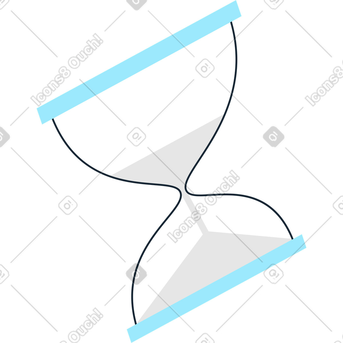 Clessidra storta inclinata illustrazione in stile Indigo scarica in PNG, SVG