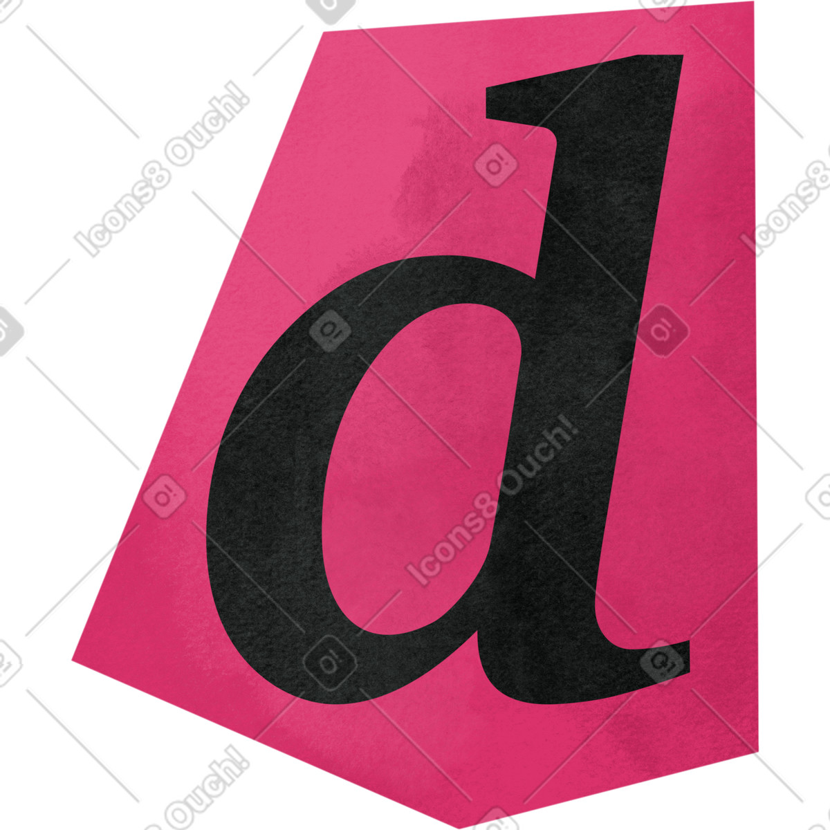 Ilustración Collage lowercase letter d en estilo Paper Cut a descargar en PNG y SVG