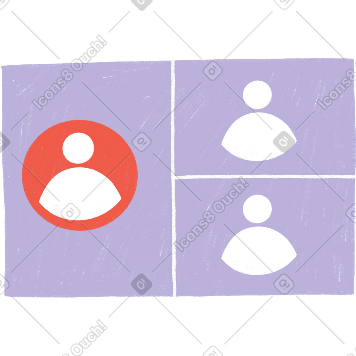 Ilustração de Zoom conference with three participants em no estilo Tutti para baixar em PNG, SVG