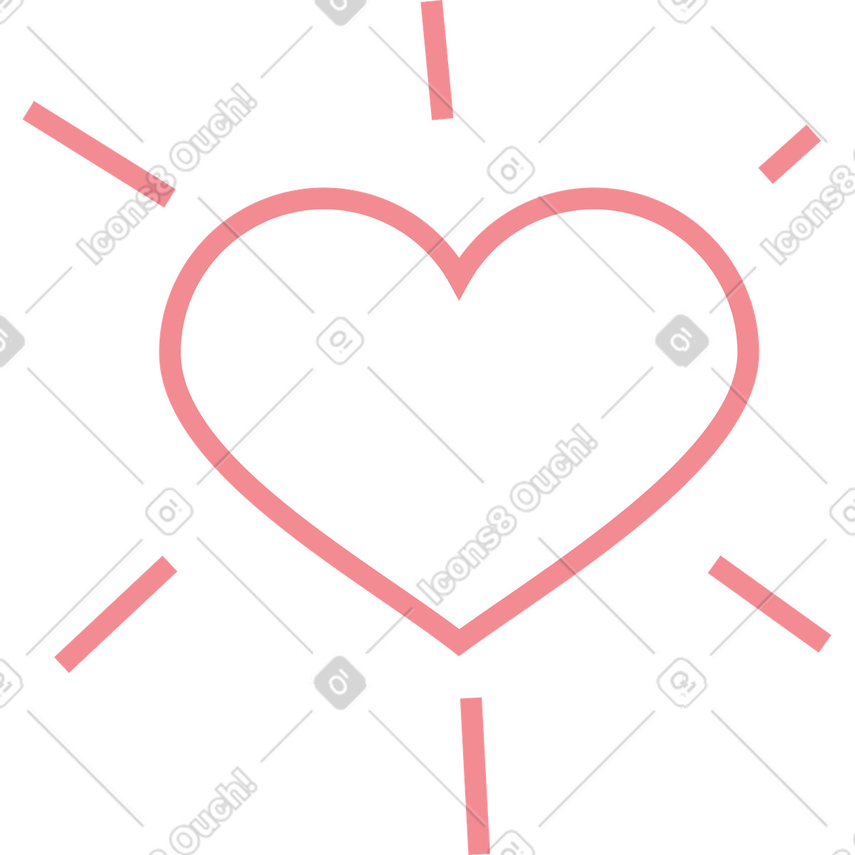 Blop heart illustrazione in stile Marginalia scarica in PNG, SVG