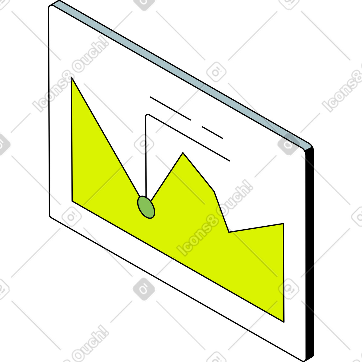 Isometric スタイルの 解説付き分析チャート のイラストをPNG、SVG形式でダウンロード