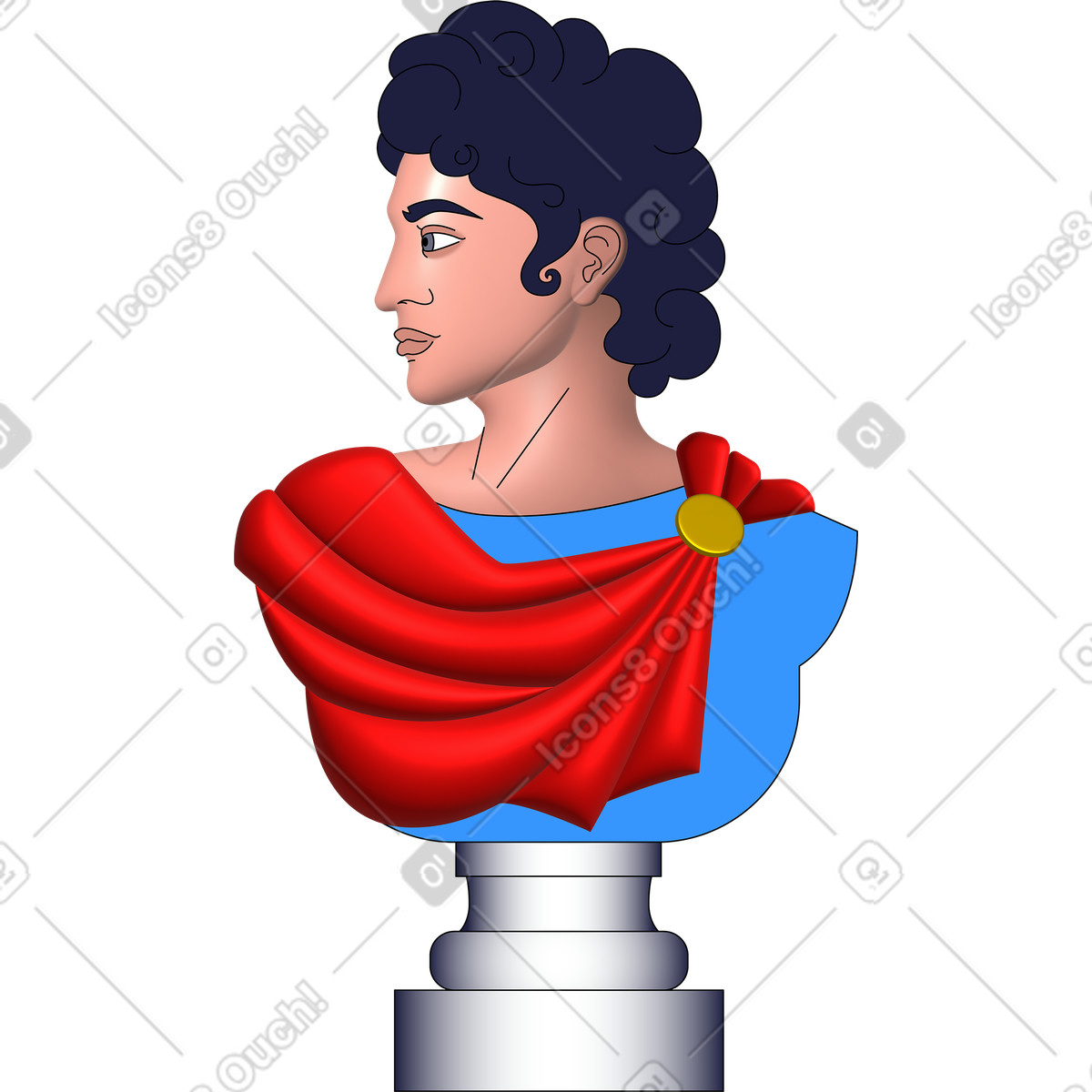 Ilustração de Bust of a man em no estilo Pop para baixar em PNG, SVG