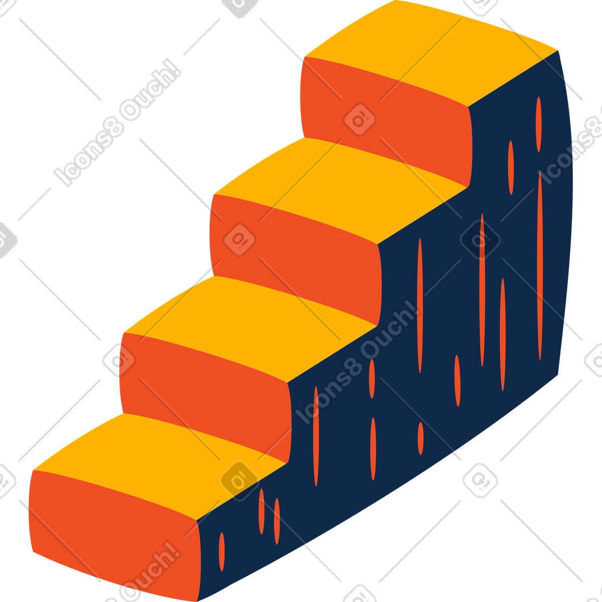 Ilustração de Escadaria em no estilo Flame para baixar em PNG, SVG