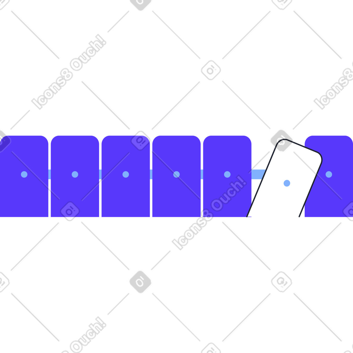 Pablita 스타일의 Blue wooden fence 일러스트레이션 PNG, SVG 다운로드