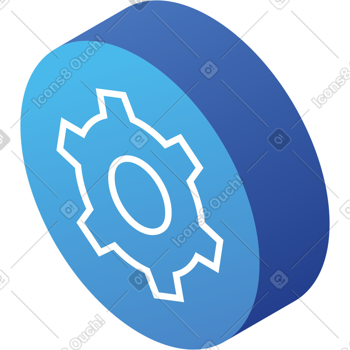 Ilustração de Bloco circular com engrenagem em no estilo Quantum para baixar em PNG, SVG