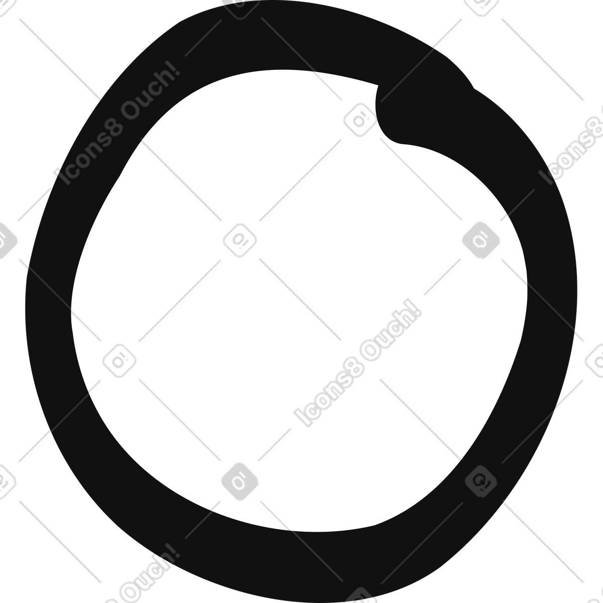 Illustration Circle brush stroke minimal zen enso shape with thick line dans le style Organic à télécharger aux formats PNG, SVG