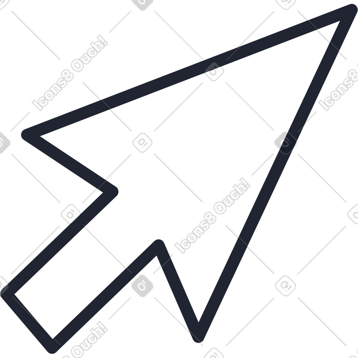 Ilustración Flecha del mouse en estilo Pablita a descargar en PNG y SVG