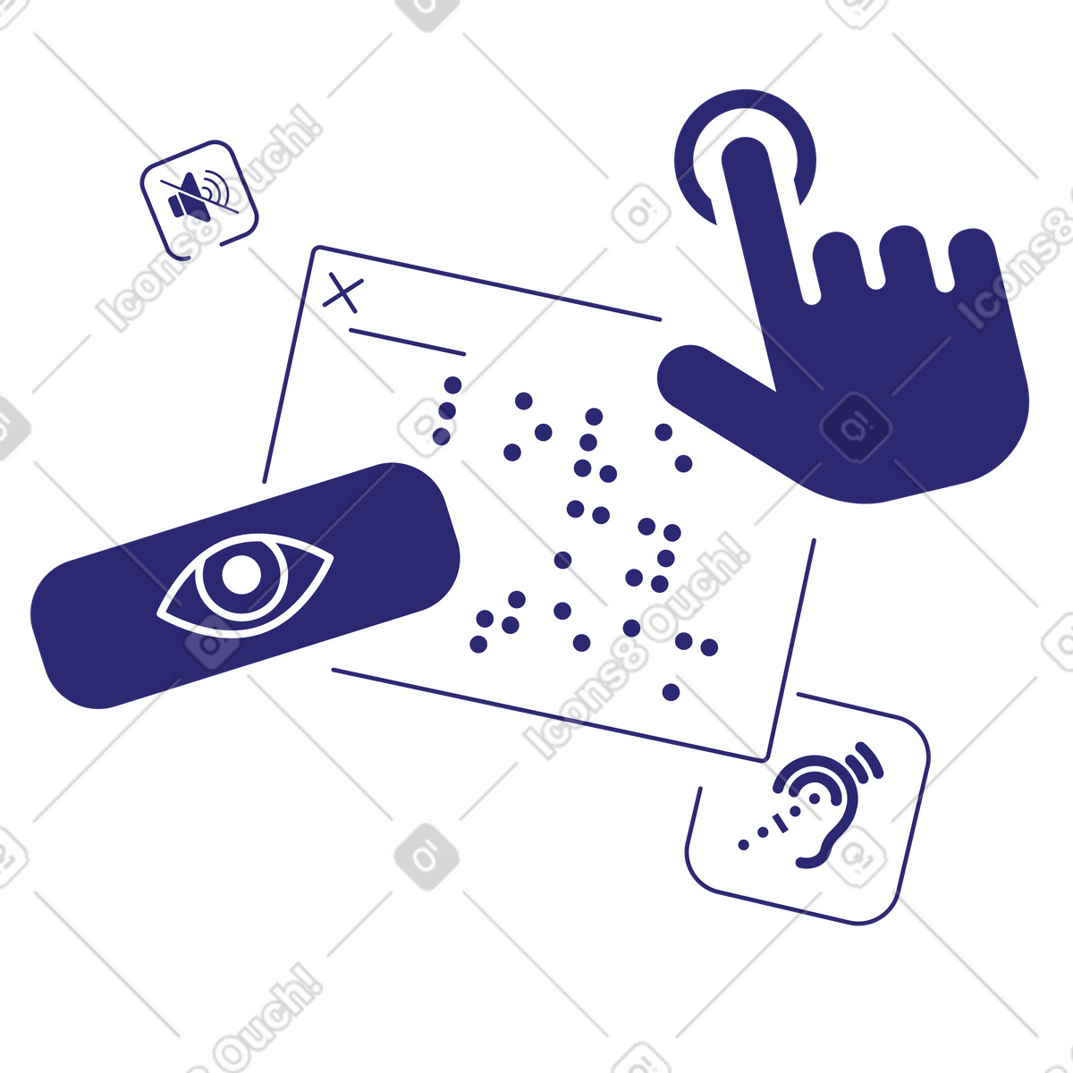 Ai technology for web accessibility  illustration in PNG, SVG