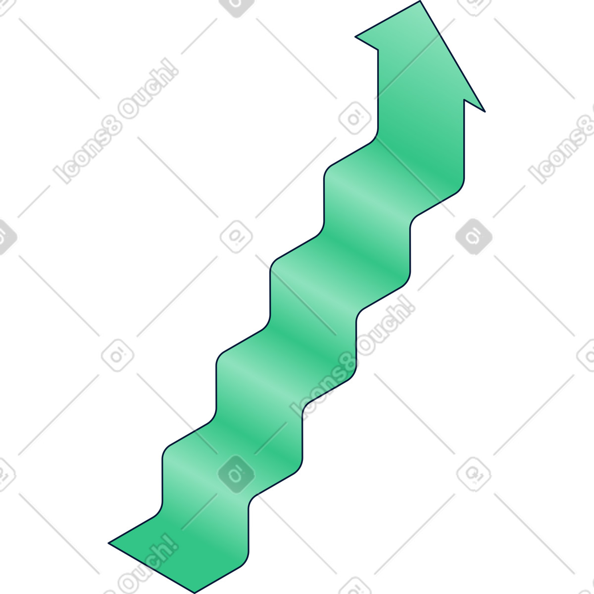 Illustration Arrow staircase showing step by progress toward success dans le style Neat à télécharger aux formats PNG, SVG
