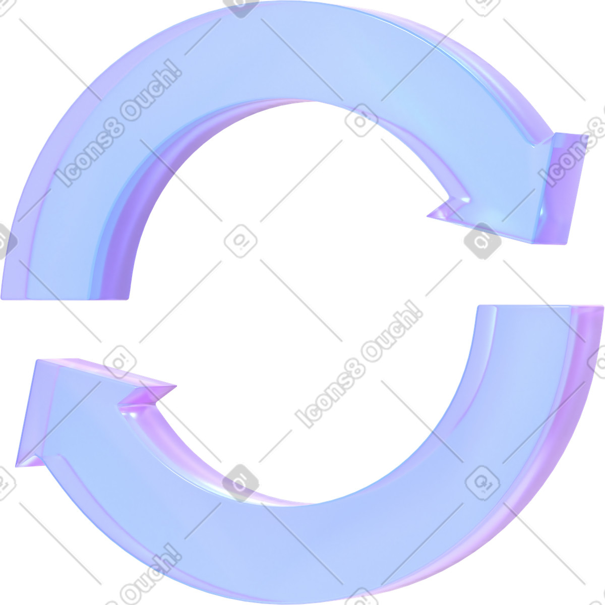 3D Glassy 스타일의 추상 화살표 동기화 일러스트레이션 PNG, SVG 다운로드
