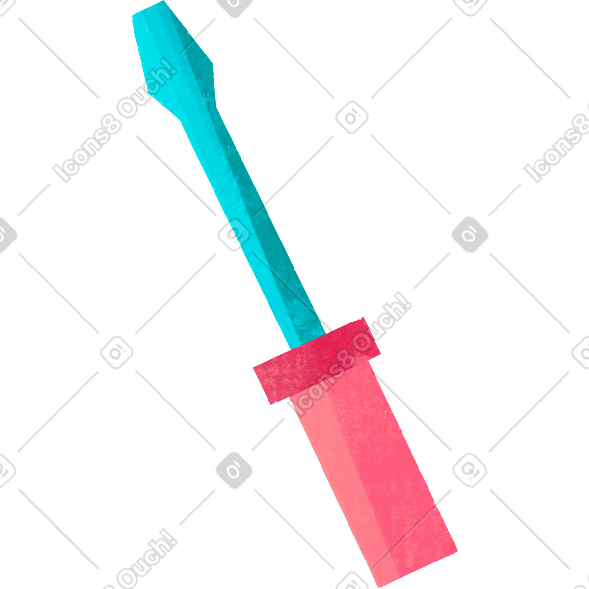 Screwdriver with pink handle illustration in Bonbon style download in PNG, SVG