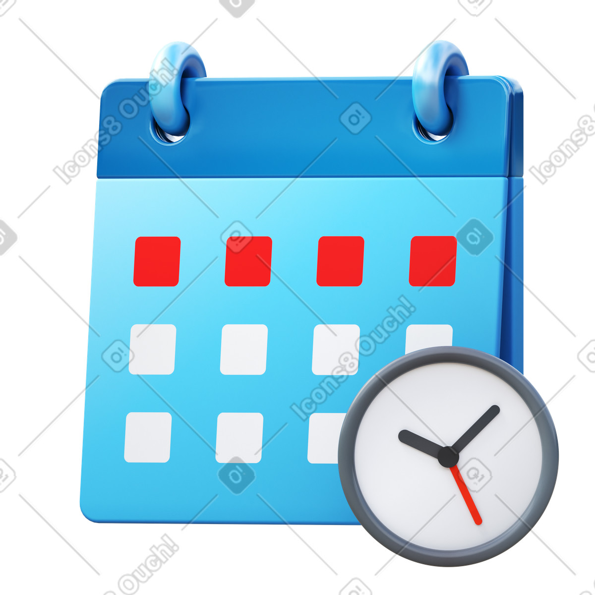 Timetable illustrazione animata in stile 3D Fluency scaricabile in GIF, Lottie (JSON), AE