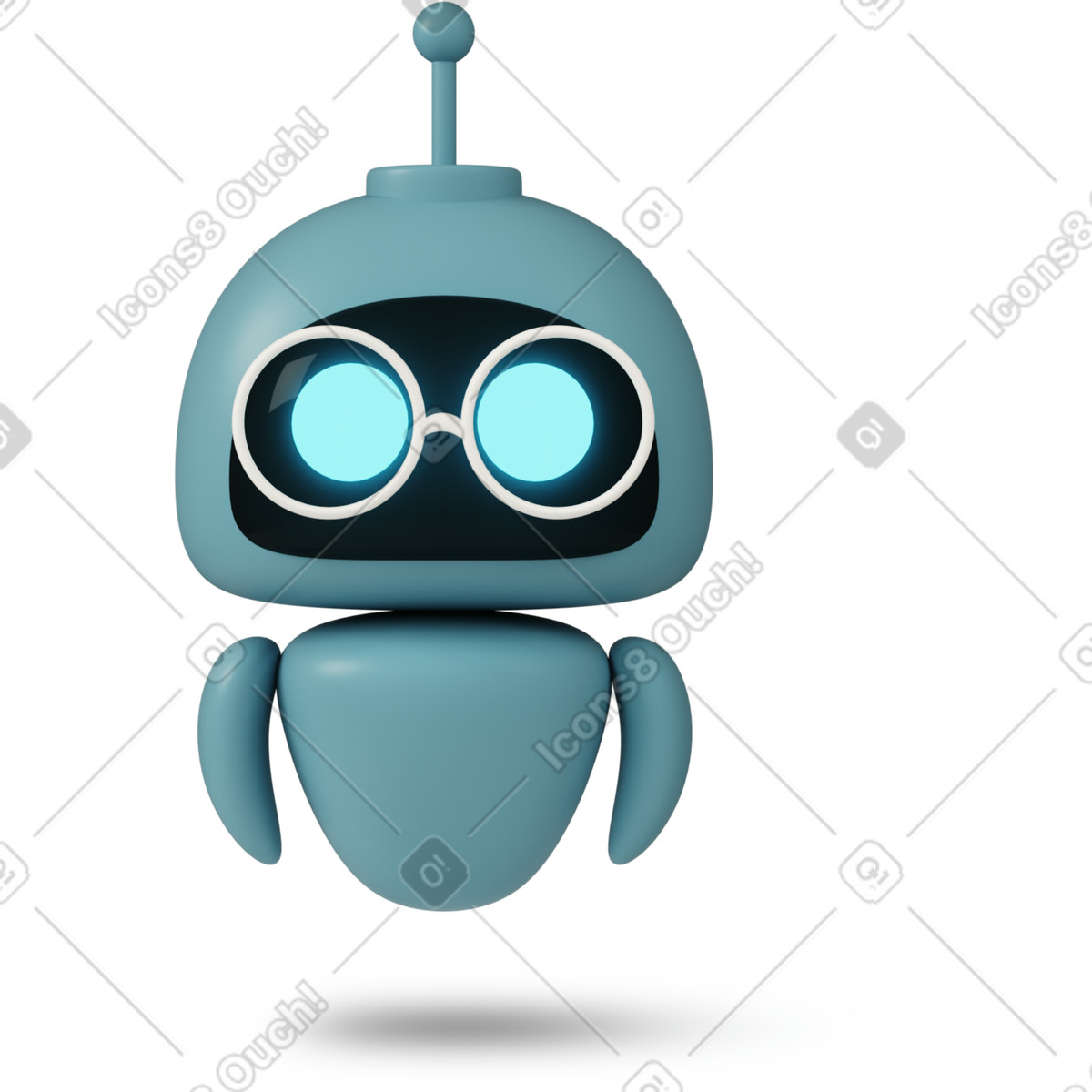 Ilustración Gpt robot wearing glasses en estilo 3D Casual life a descargar en PNG y SVG