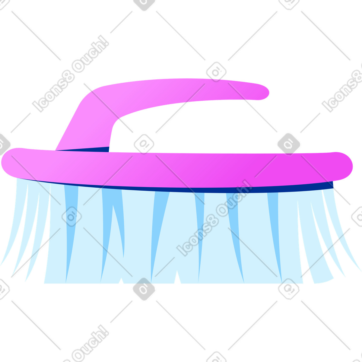 Spazzola per la pulizia illustrazione in stile Glossy scarica in PNG, SVG
