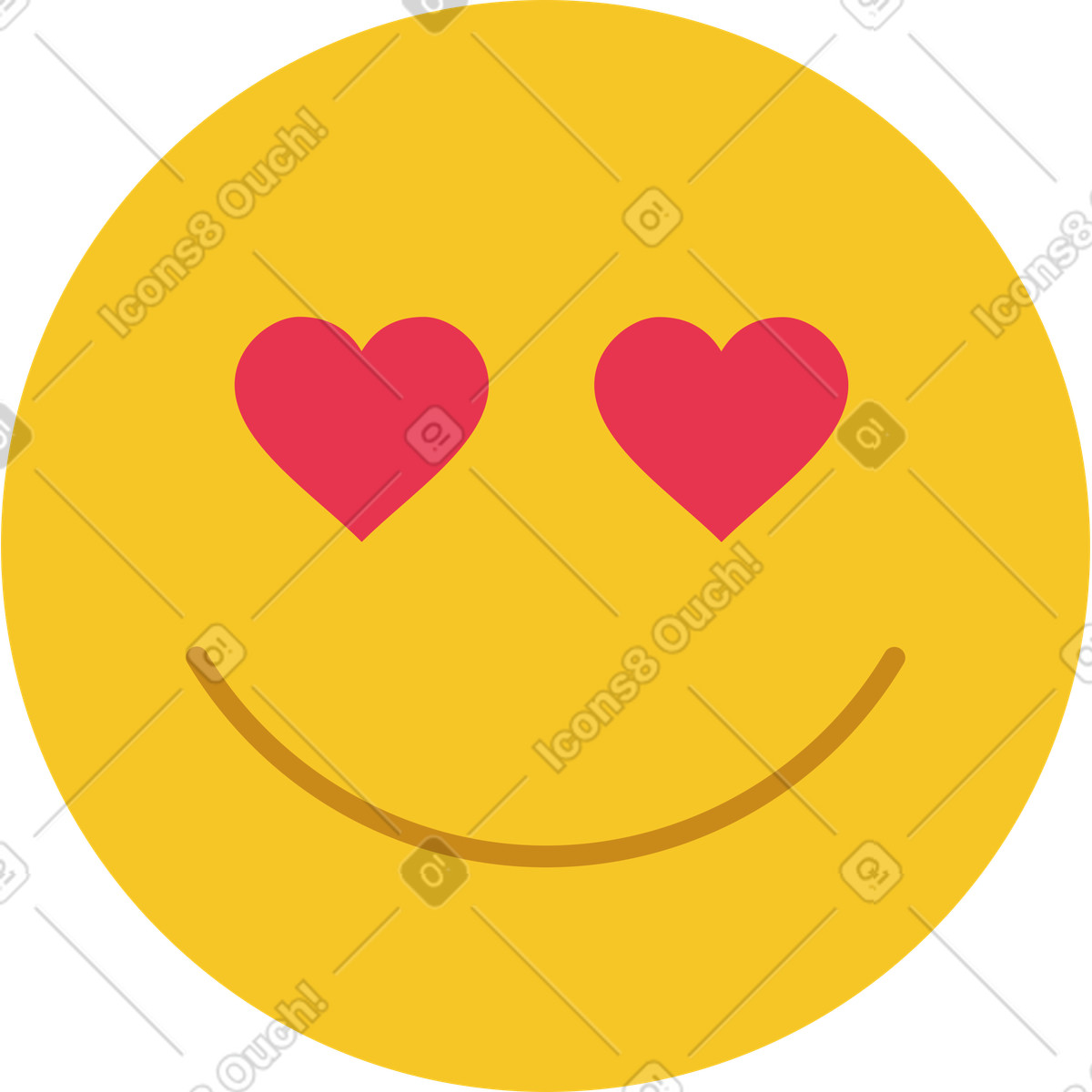 Ilustración Emoji con ojos de corazón en estilo Catchy a descargar en PNG y SVG