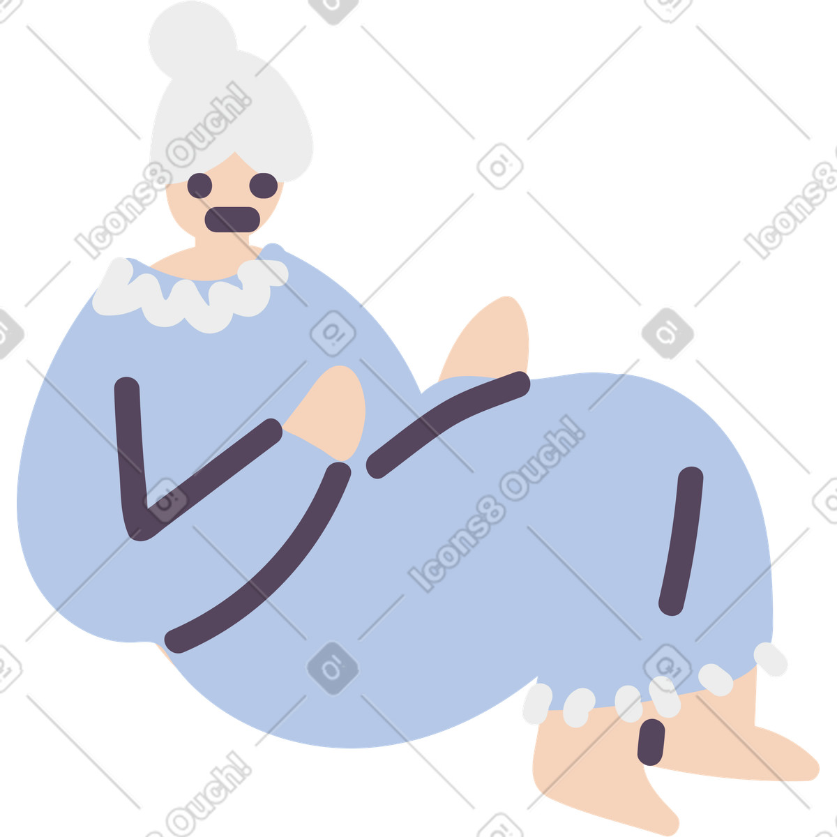 Ilustración Abuela en estilo Pluto a descargar en PNG y SVG