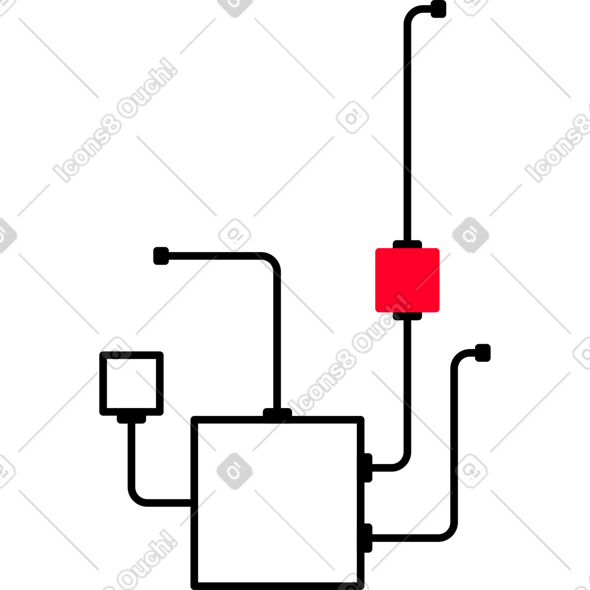 Connected cubes illustration in Transistor style download in PNG, SVG