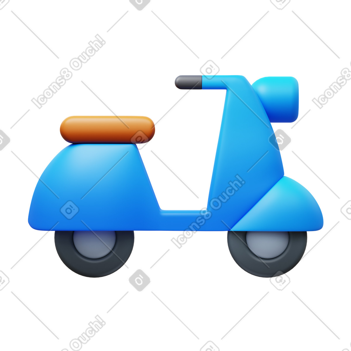 Scooter illustrazione in stile 3D Fluency scarica in PNG, SVG