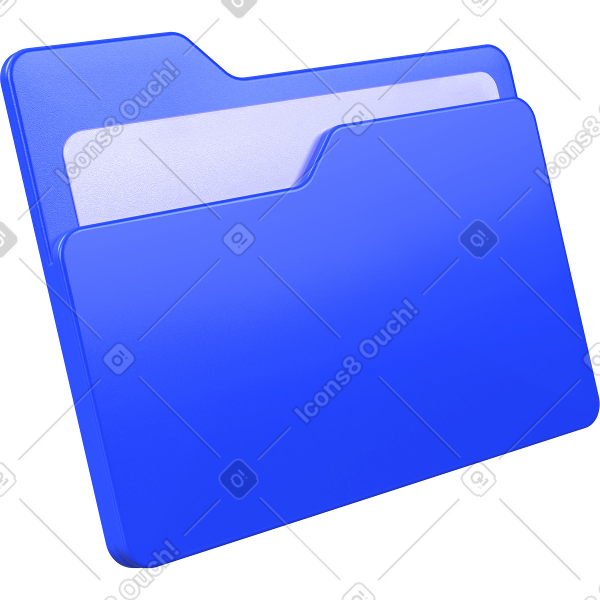 File folder icon, digital archive symbol, document storage ui element illustration in PNG, SVG