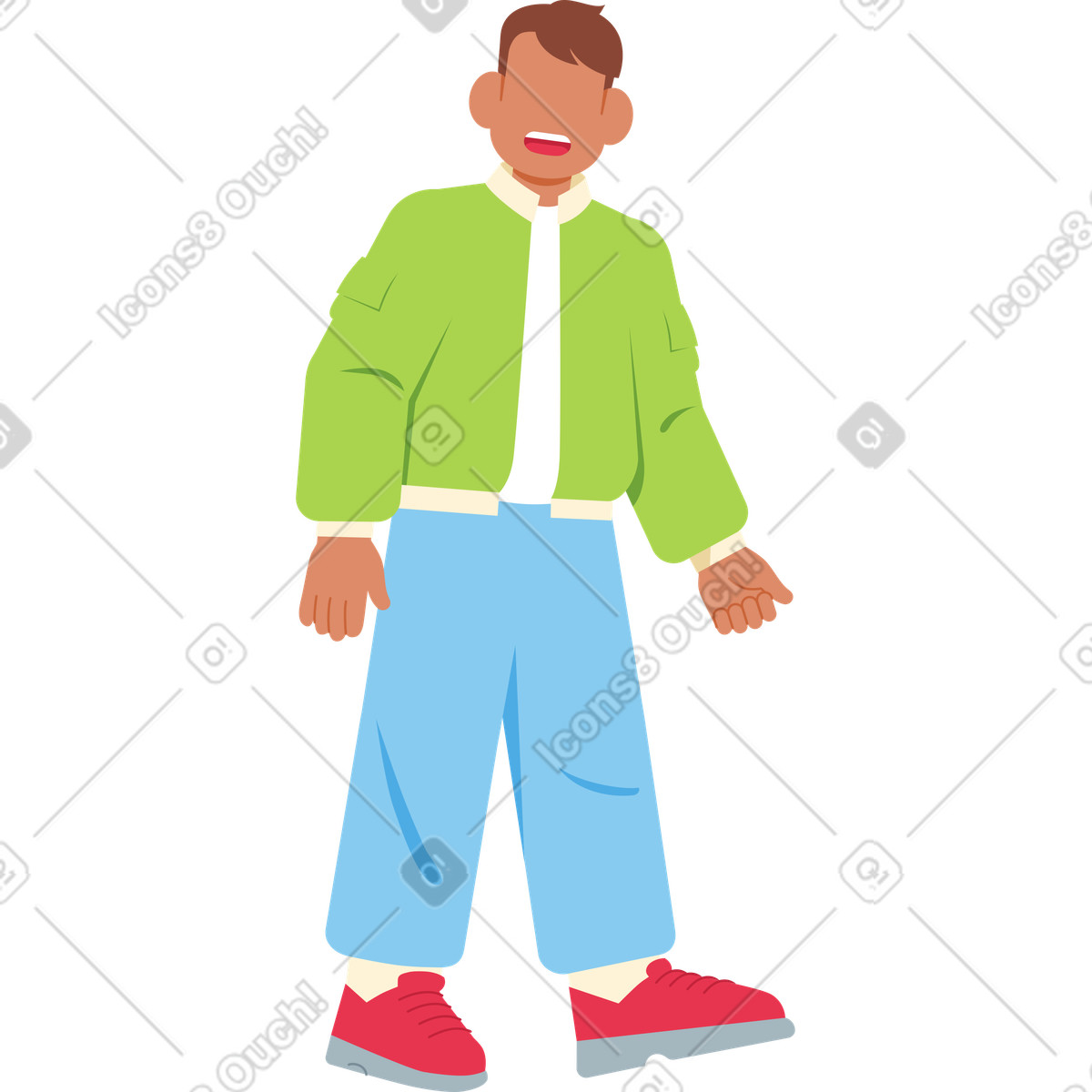 Mann geht vorbei und sagt etwas-Illustration im Catchy-Stil als Download in PNG, SVG
