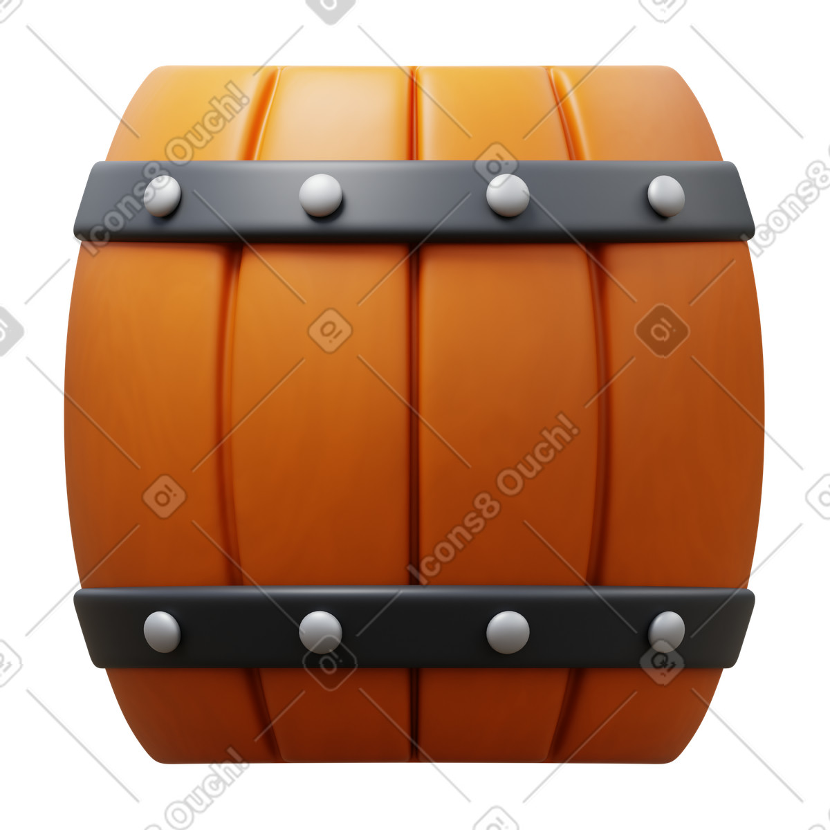 Wooden beer keg illustration in 3D Fluency style download in PNG, SVG
