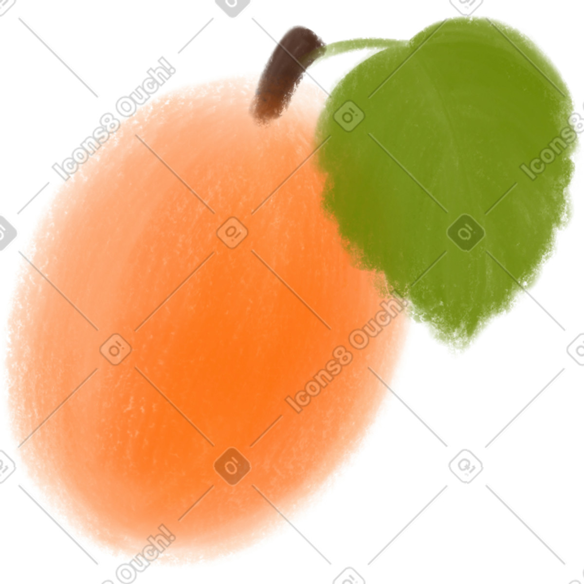 Apricot-Illustration im Mushy-Stil als Download in PNG, SVG