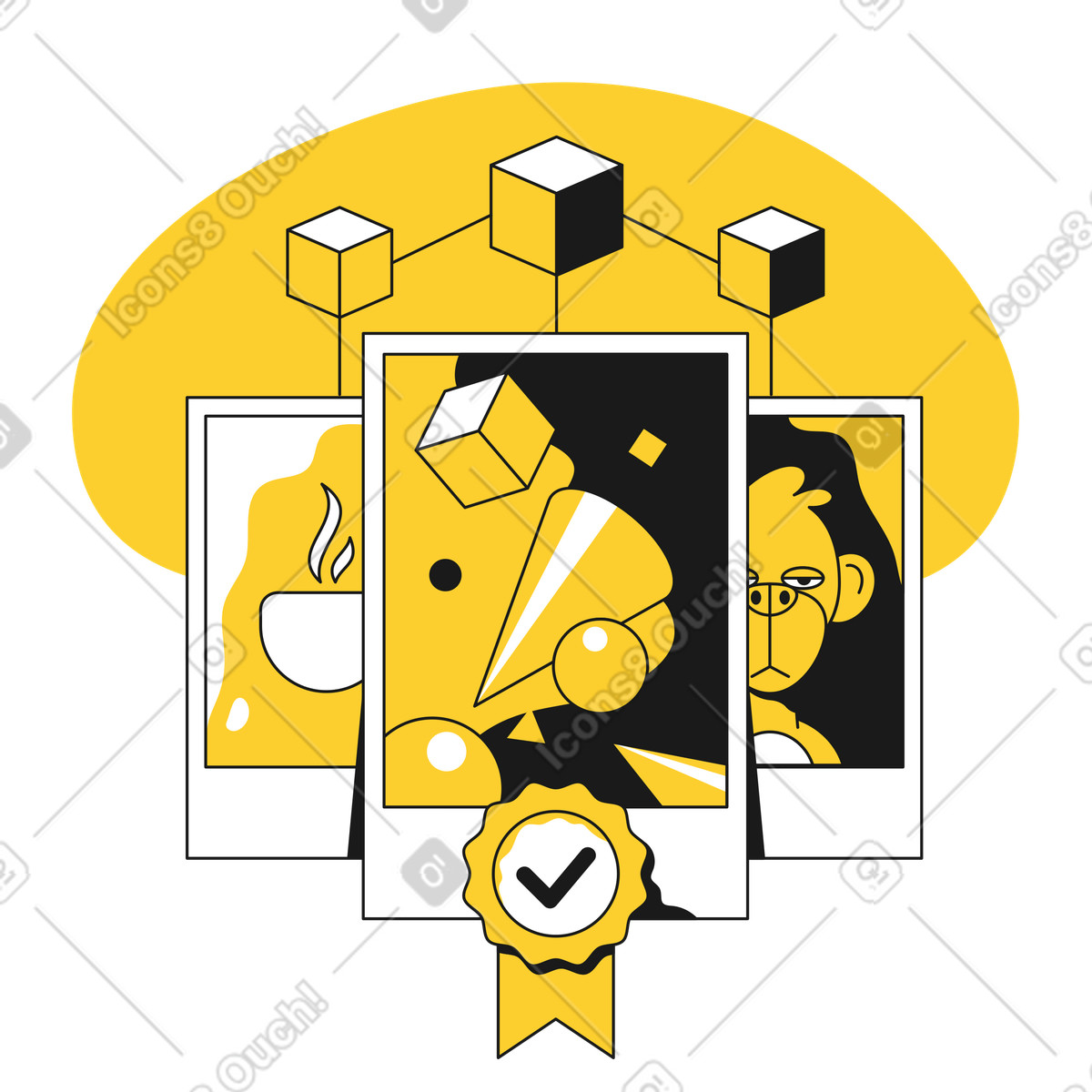 Иллюстрация Платформа для создания и торговли nft в PNG и SVG