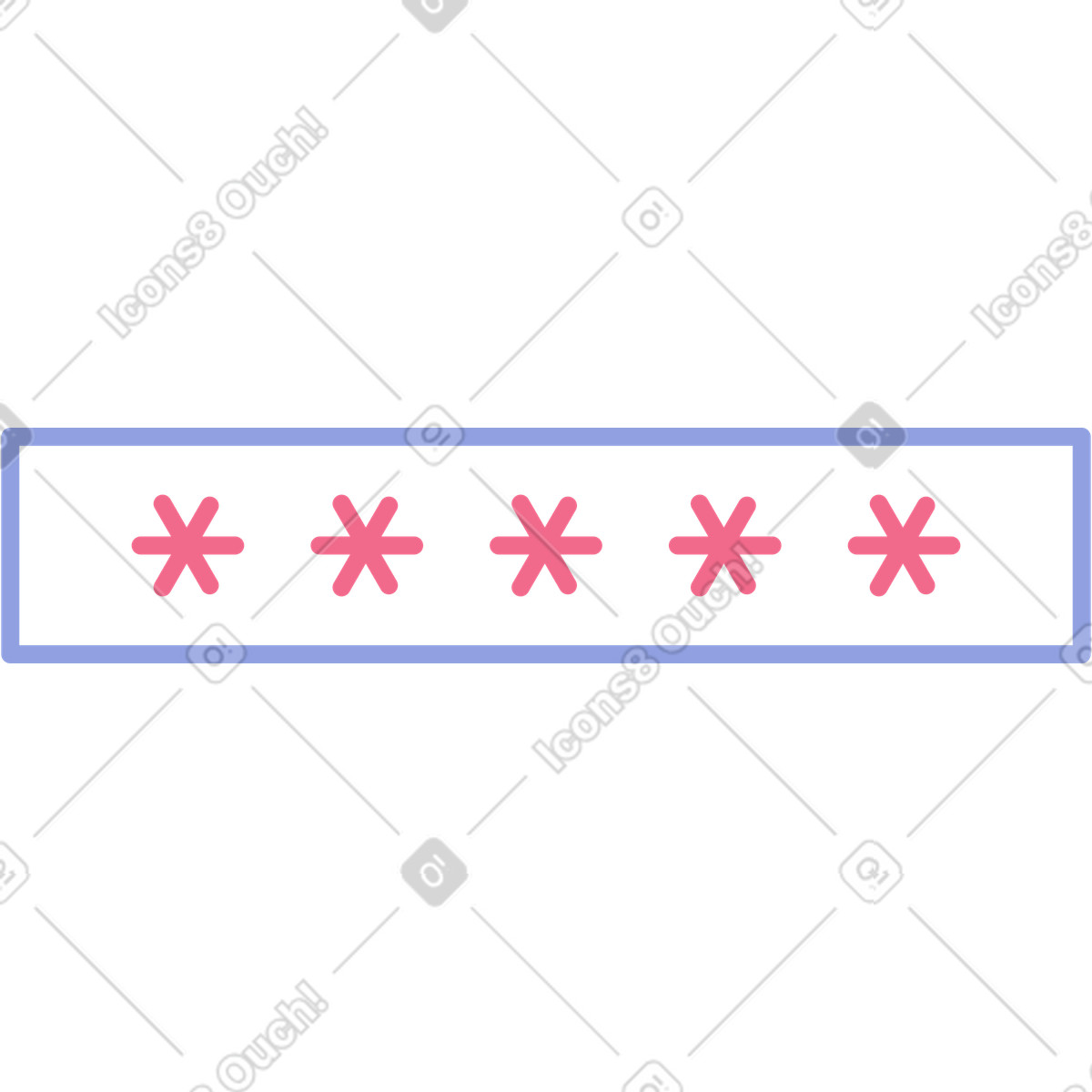 Five star pasword illustration in Juicy style download in PNG, SVG
