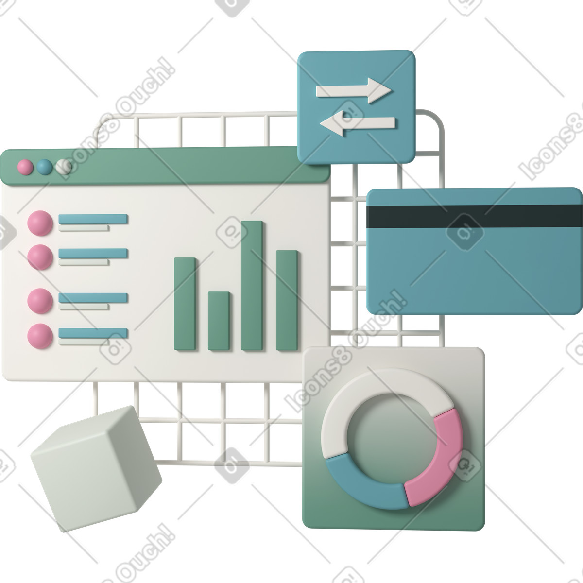 Financial analytics illustration in PNG, SVG