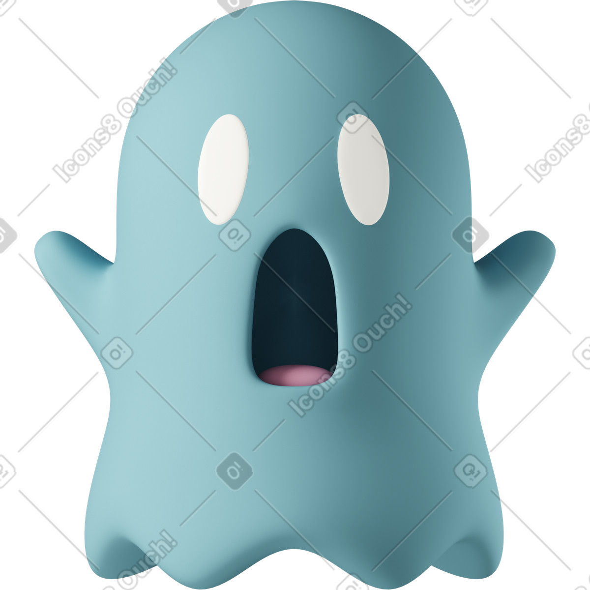 Иллюстрация Scared blue ghost в стиле 3D Casual life — скачать в форматах PNG, SVG