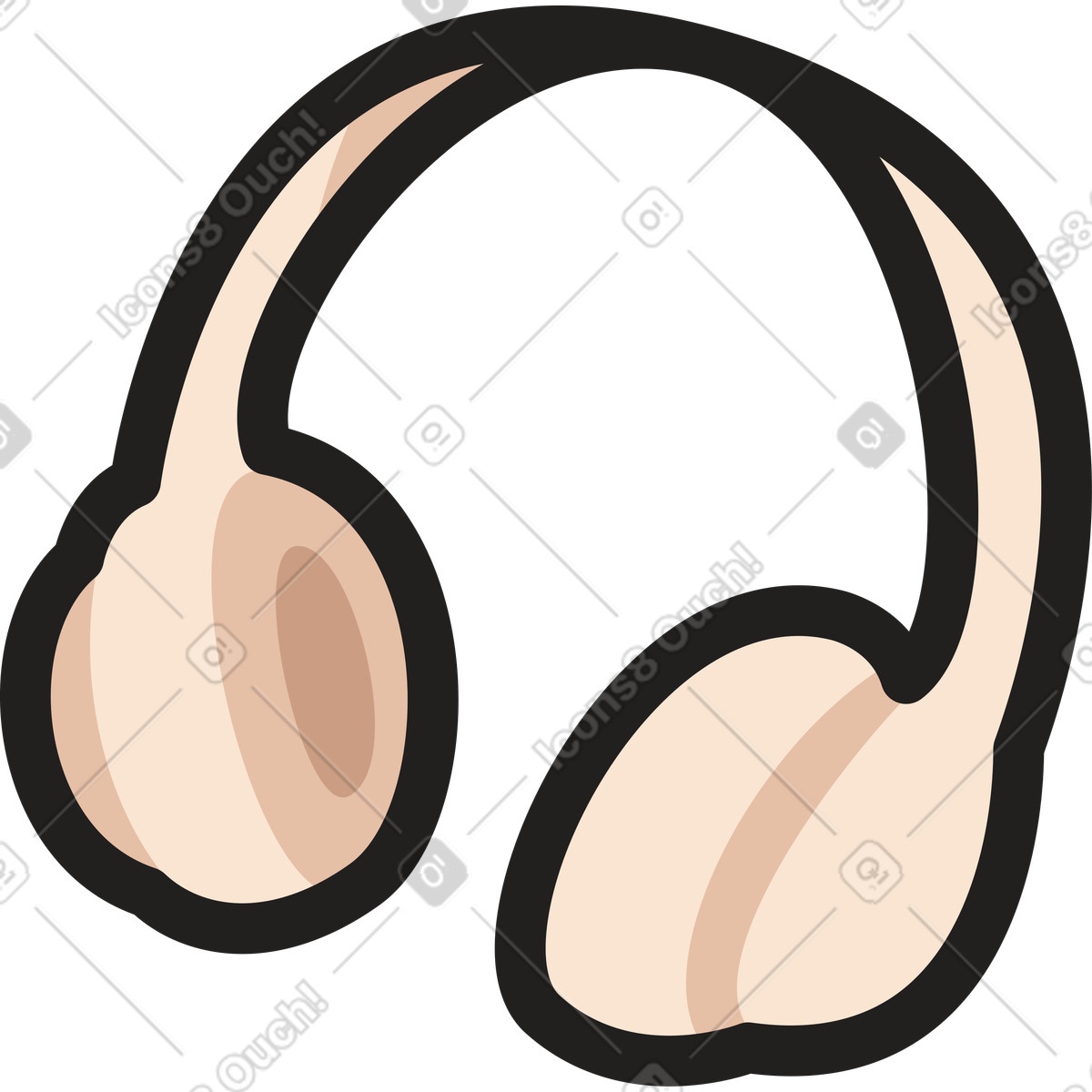 下载 Clipart 风格的 耳机 插画，支持 PNG、SVG 格式