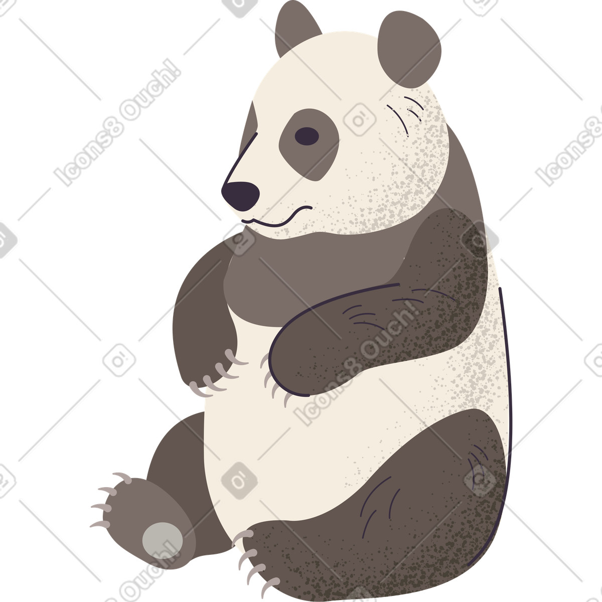 Panda bear illustration in Pale style download in PNG, SVG