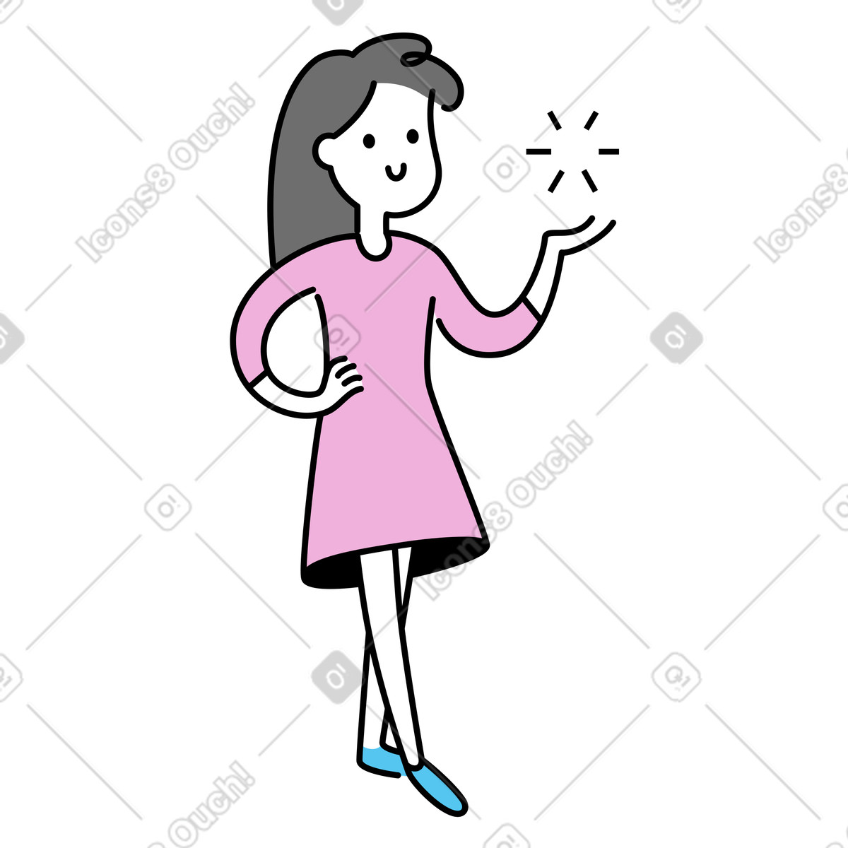 Mochi スタイルの Open hand gesture, presentation or introduction のイラストをPNG、SVG形式でダウンロード