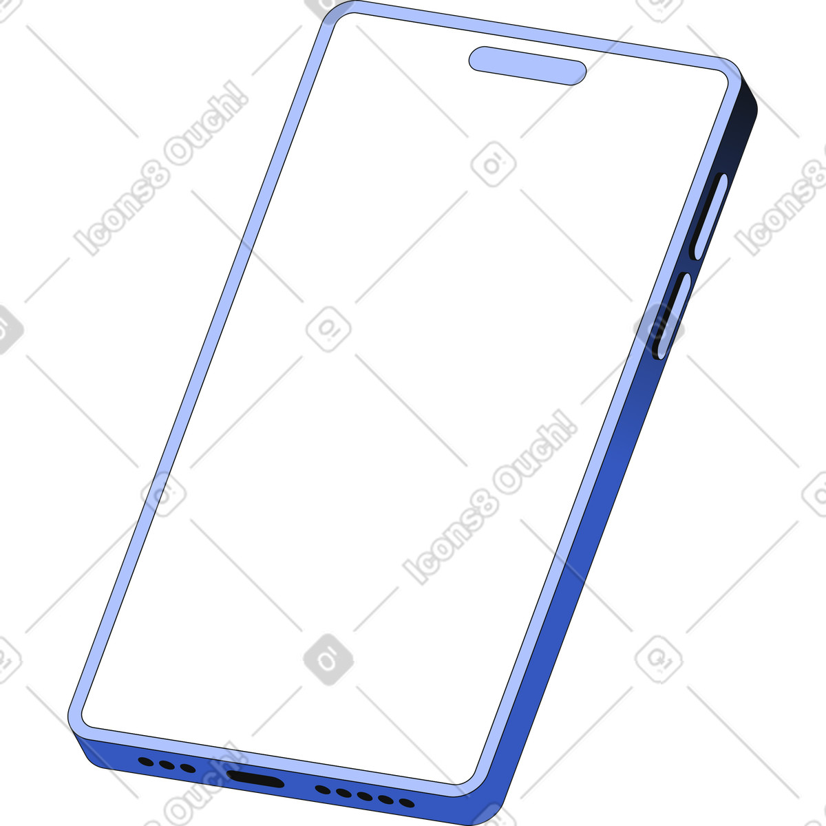 Mobiltelefon-Illustration im Techny-Stil als Download in PNG, SVG