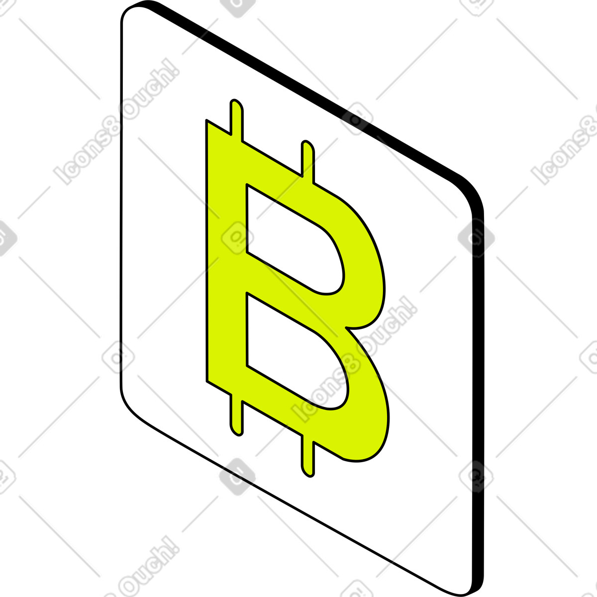 Ilustración Icono de bitcoin en estilo Isometric a descargar en PNG y SVG