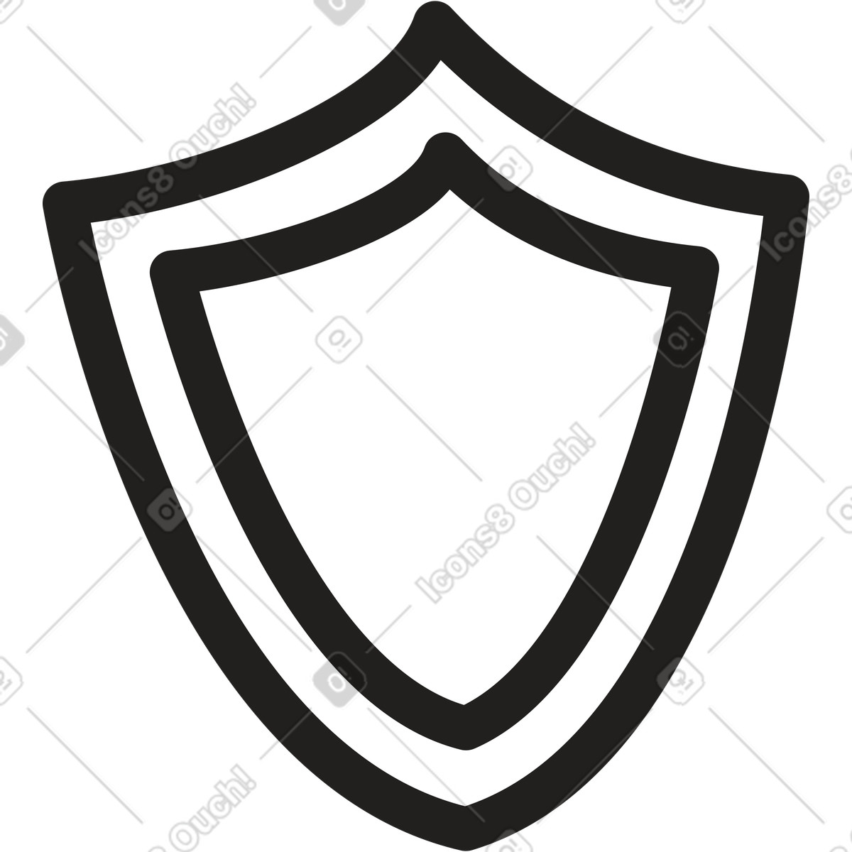 Shield illustration in Little style download in PNG, SVG