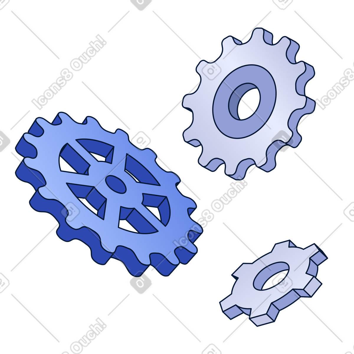 Metal gear or cog wheels illustration in Neat style download in PNG, SVG