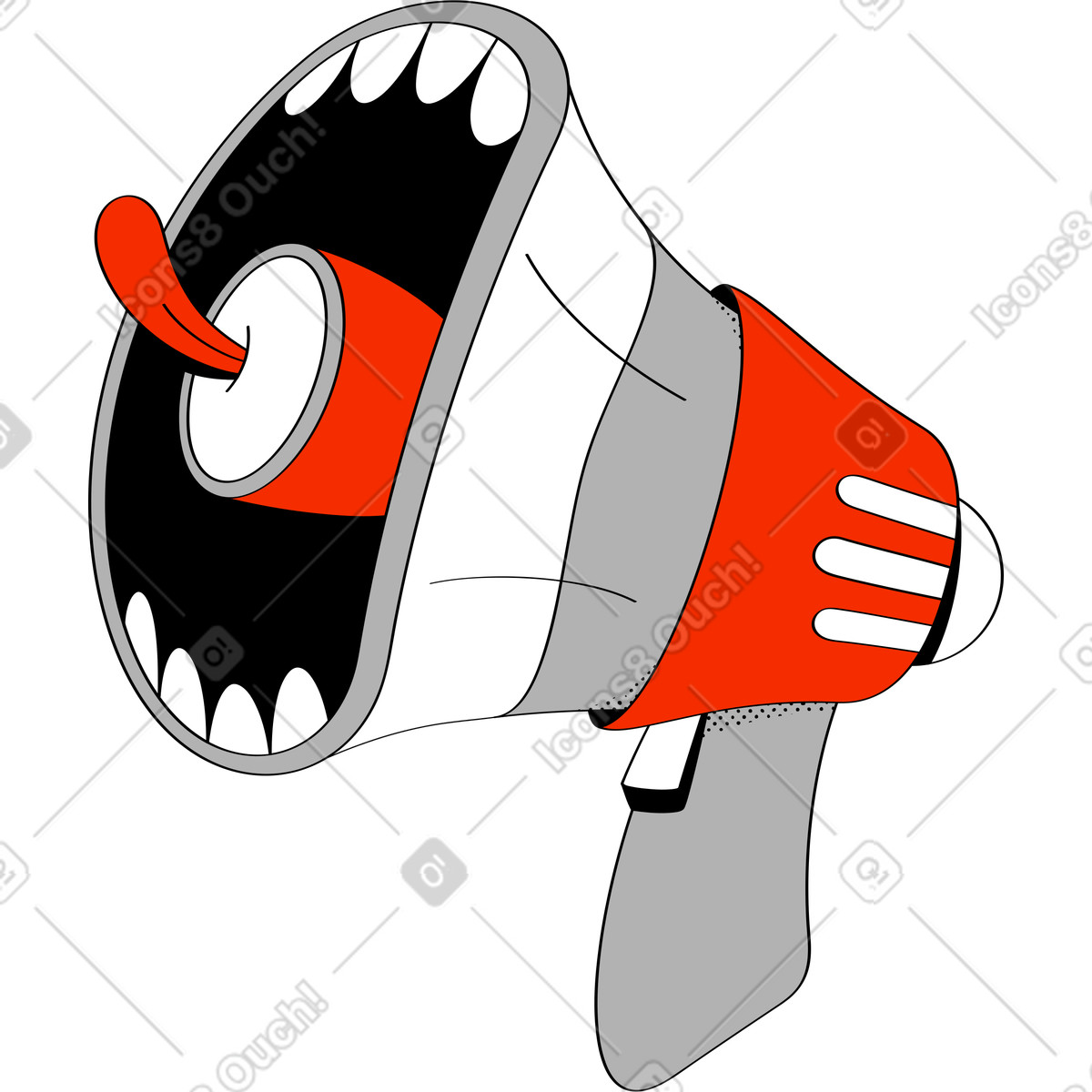 Megafono che grida ad alta voce illustrazione in stile Looney scarica in PNG, SVG