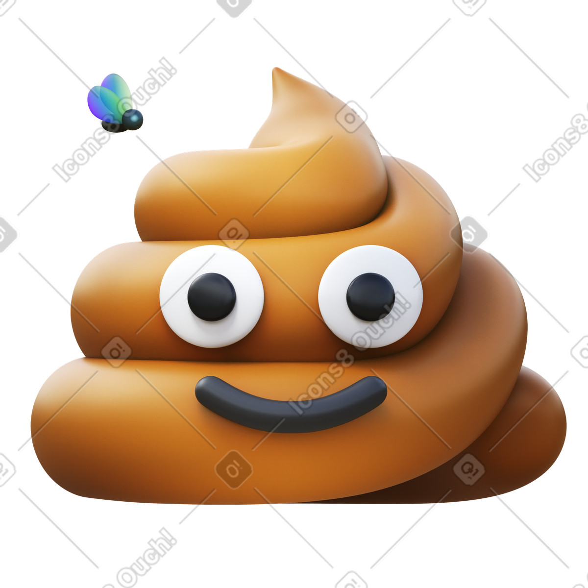 下载 3D Fluency 风格的 Pile of poo 插画，支持 PNG、SVG 格式