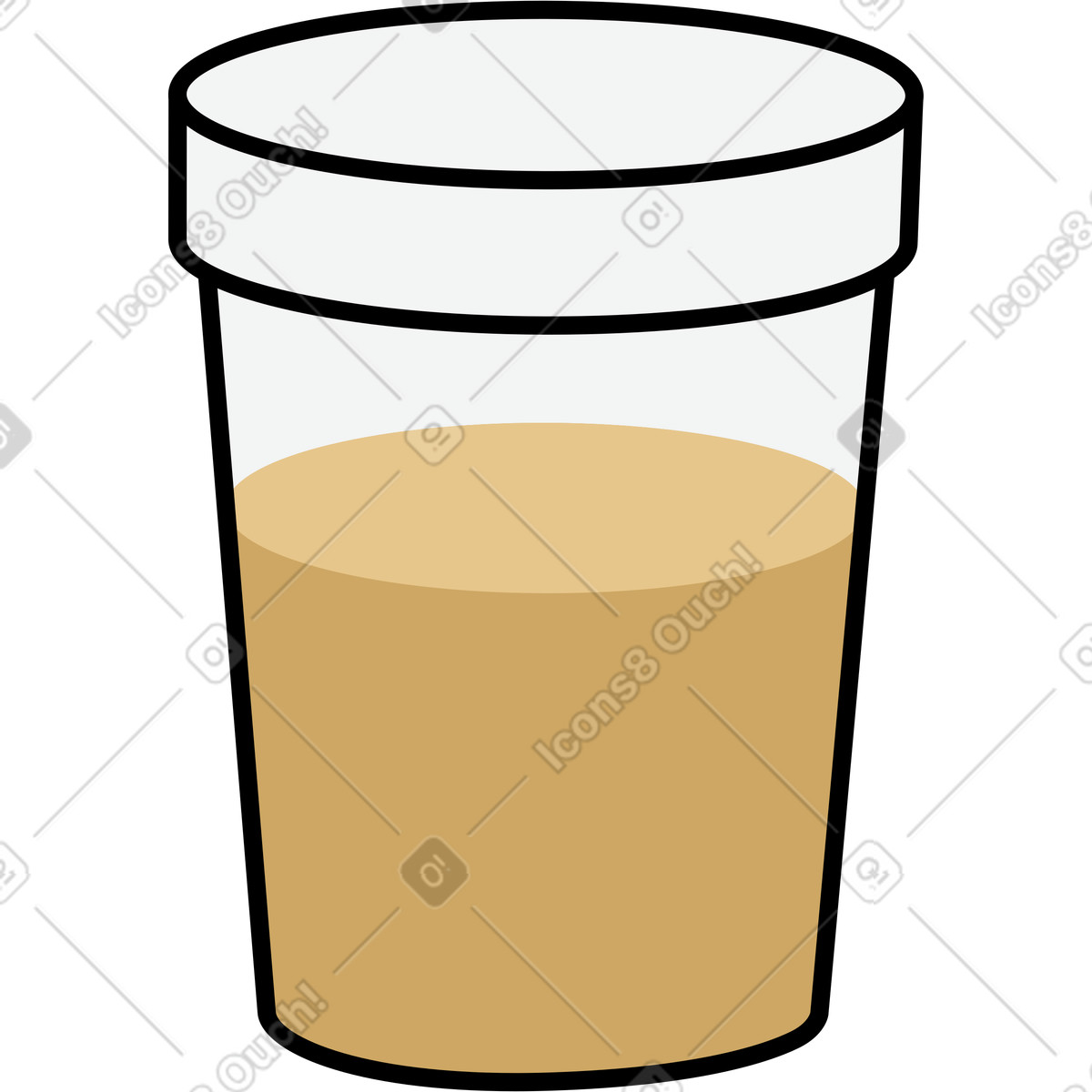 Glass of hot drink illustration in Kindy style download in PNG, SVG