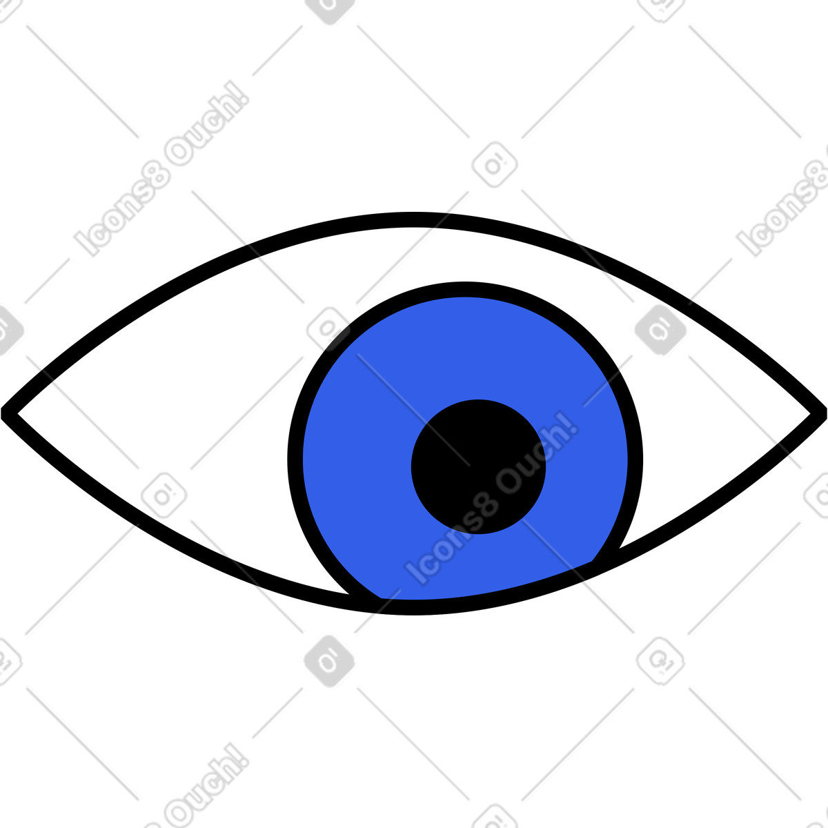 Memphis スタイルの 眼 のイラストをPNG、SVG形式でダウンロード